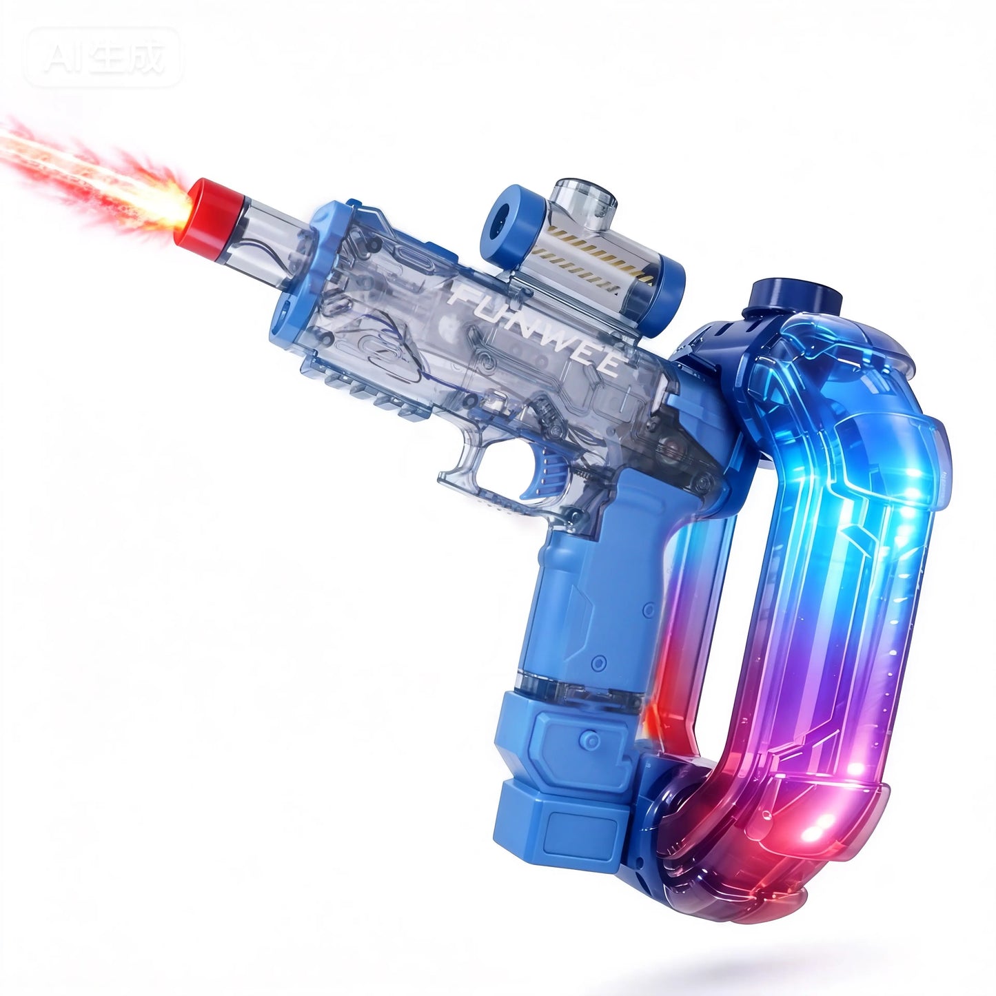 FUNWEE Electric Automatic Water Blaster - Water Gun with Lights & Sound Effects, 26Oz Circle/12Oz Standard Tanks, up to 19Ft Range, Outdoor Kids Stuff Toy for Outdoor Play, Beach Activities, Gifts
