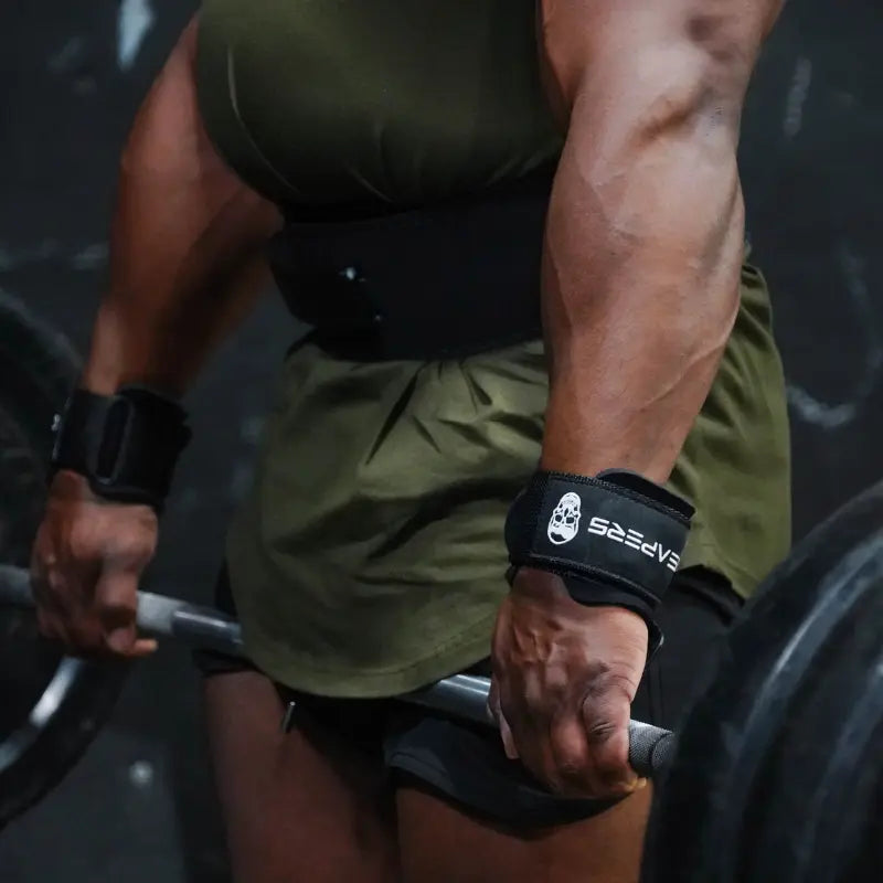 Gymreapers Heavy-Duty Lifting Hooks - OD Green, for Deadlifting, Rowing and Pulling Exercises
